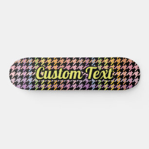 Rainbow Houndstooth Pattern Skateboard