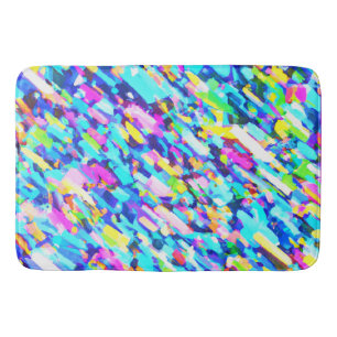 Rainbow-hued Abstract Art Bath Mat