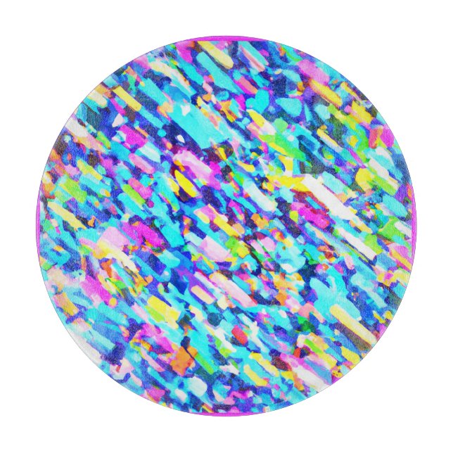 Rainbow-hued Abstract Art Cutting Board (Front)