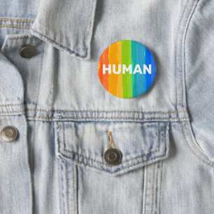 Rainbow Human 6 Cm Round Badge