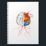 Rainbow human brain notebook<br><div class="desc">Hand drawn illustration of human brain painted in watercolors.</div>
