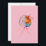 Rainbow human brain thank you card<br><div class="desc">Hand drawn illustration of human brain painted in watercolors.</div>