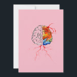 Rainbow human brain thank you card<br><div class="desc">Hand drawn illustration of human brain painted in watercolors.</div>