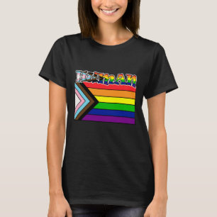 Rainbow Human LGBTQ Flag Support and Pride T-Shir T-Shirt