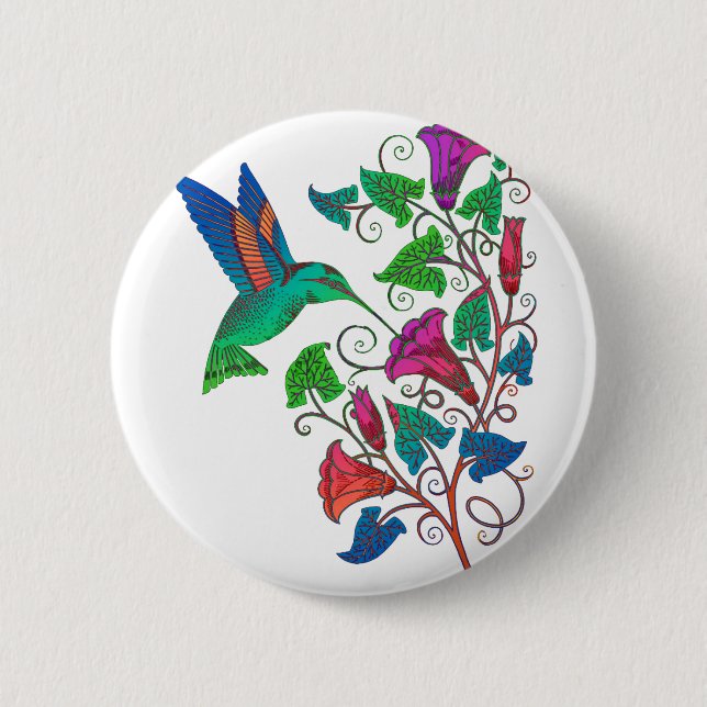 Rainbow Hummingbird 6 Cm Round Badge (Front)