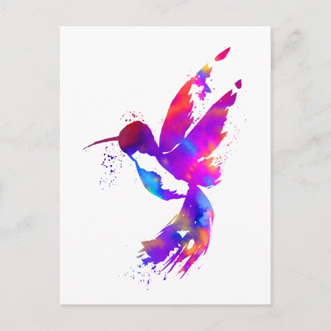 Rainbow Hummingbird Postcard (Front)