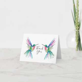 Rainbow Hummingbird Thank You Card