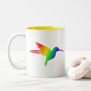 Rainbow Hummingbird Two-Tone Coffee Mug