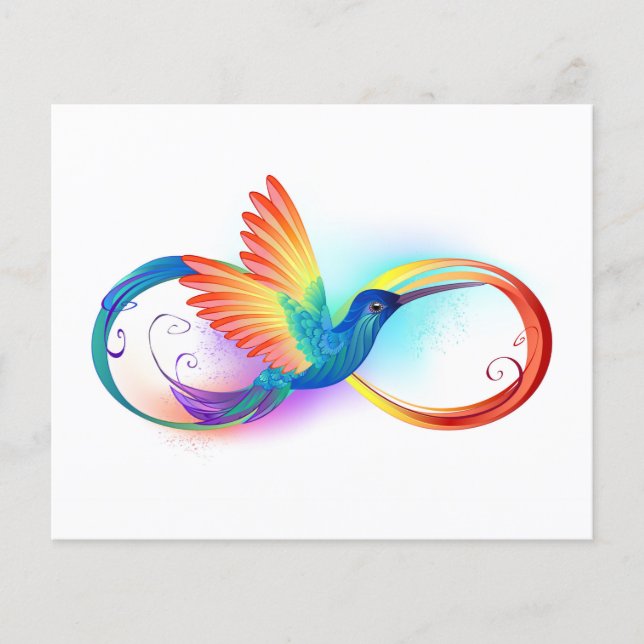 Rainbow Hummingbird with Infinity symbol (Front)