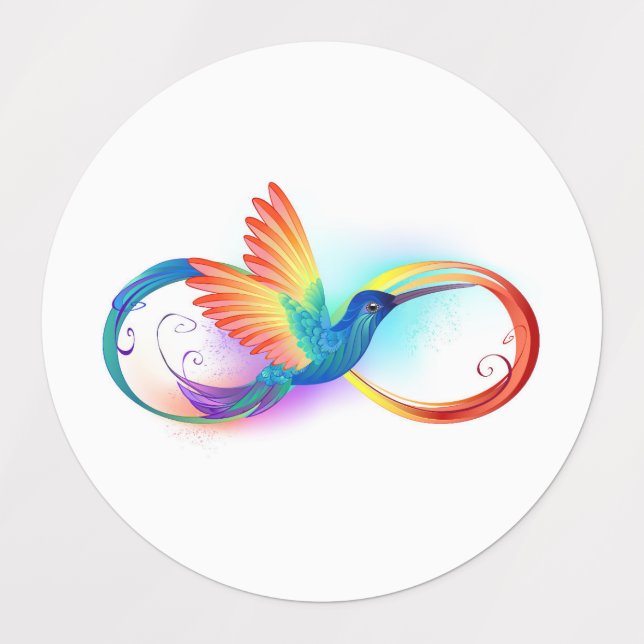 Rainbow Hummingbird with Infinity symbol (Design 1)