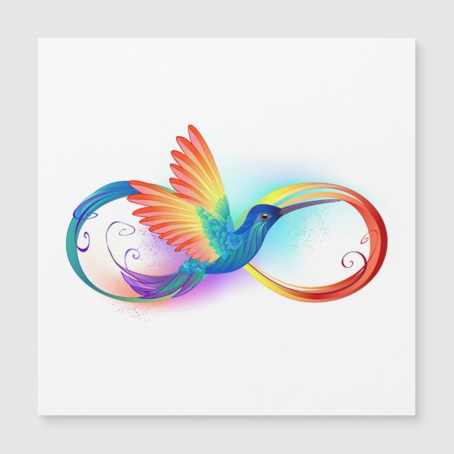Rainbow Hummingbird with Infinity symbol (Front)