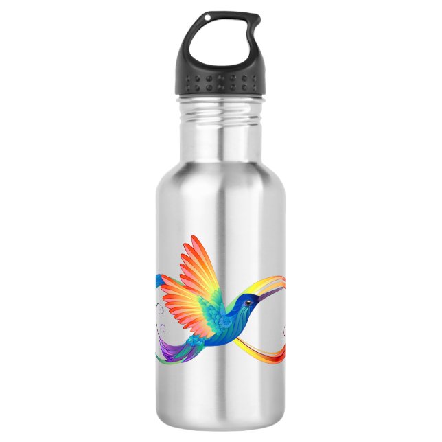 Rainbow Hummingbird with Infinity symbol 710 Ml Water Bottle (Front)