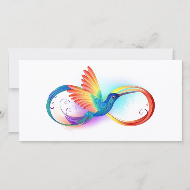 Rainbow Hummingbird with Infinity symbol Announcement (Front)