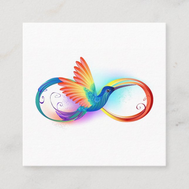 Rainbow Hummingbird with Infinity symbol Appointment Card (Front)