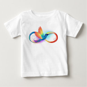 Rainbow Hummingbird with Infinity symbol Baby T-Shirt