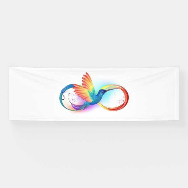 Rainbow Hummingbird with Infinity symbol Banner (Horizontal)