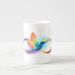 Rainbow Hummingbird with Infinity symbol Bone China Mug