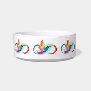 Rainbow Hummingbird with Infinity symbol Bowl