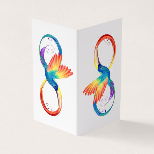 Rainbow Hummingbird with Infinity symbol Business Card