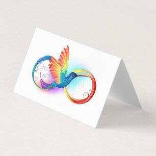 Rainbow Hummingbird with Infinity symbol Business Card