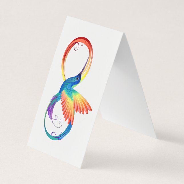 Rainbow Hummingbird with Infinity symbol Business Card (Front)