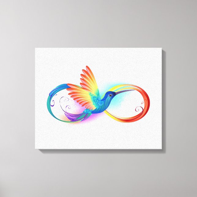 Rainbow Hummingbird with Infinity symbol Canvas Print (Front)