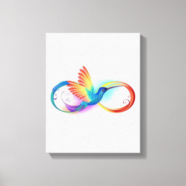 Rainbow Hummingbird with Infinity symbol Canvas Print (Front)