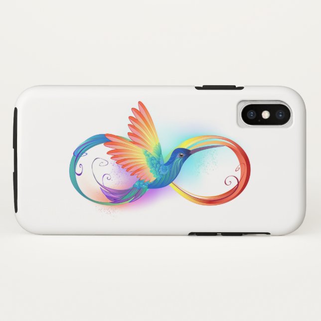 Rainbow Hummingbird with Infinity symbol Case-Mate iPhone Case (Back (Horizontal))