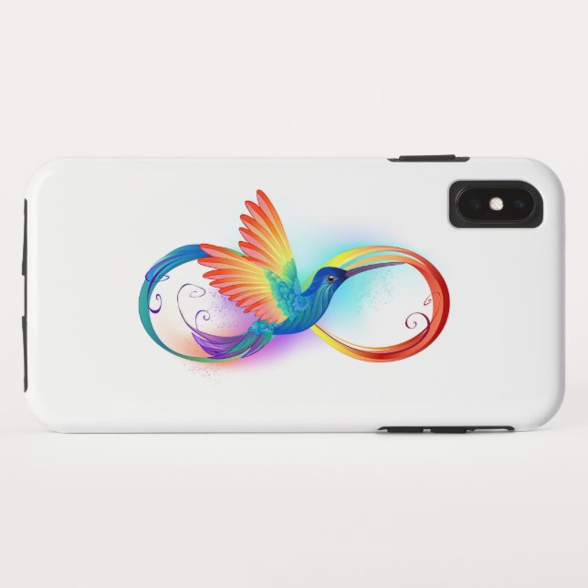 Rainbow Hummingbird with Infinity symbol Case-Mate iPhone Case (Back (Horizontal))