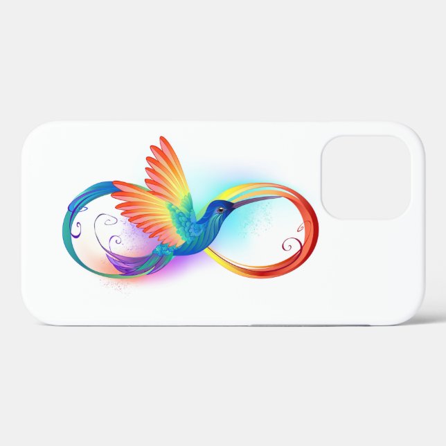 Rainbow Hummingbird with Infinity symbol Case-Mate iPhone Case (Back (Horizontal))