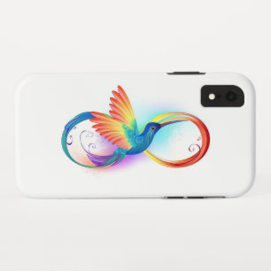 Rainbow Hummingbird with Infinity symbol iPhone XR Case