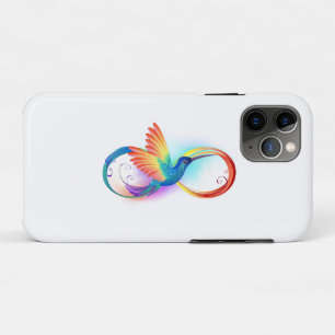 Rainbow Hummingbird with Infinity symbol iPhone 11 Pro Case
