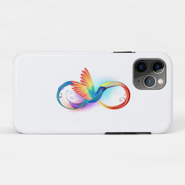 Rainbow Hummingbird with Infinity symbol Case-Mate iPhone Case (Back (Horizontal))