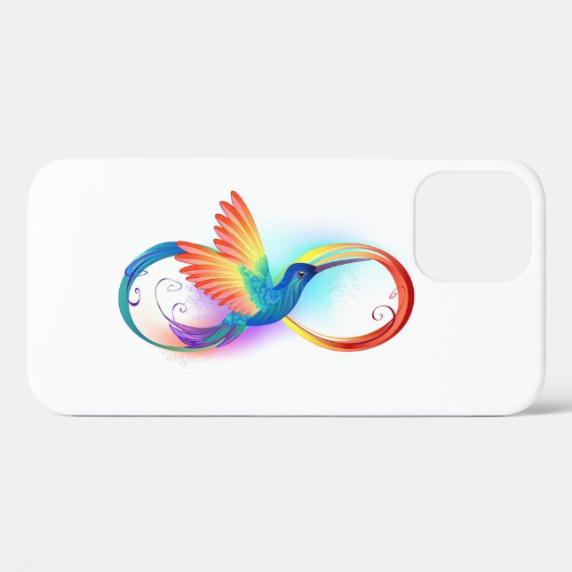 Rainbow Hummingbird with Infinity symbol Case-Mate iPhone Case (Back (Horizontal))
