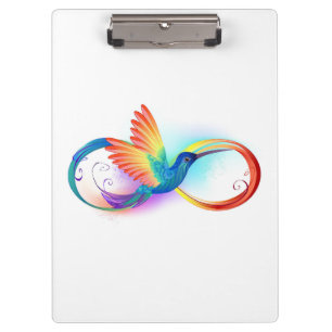 Rainbow Hummingbird with Infinity symbol Clipboard