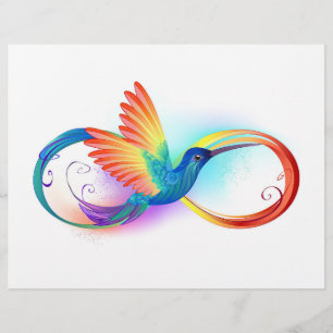 Rainbow Hummingbird with Infinity symbol Custom Letterhead