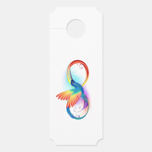Rainbow Hummingbird with Infinity symbol Door Hanger (Front)