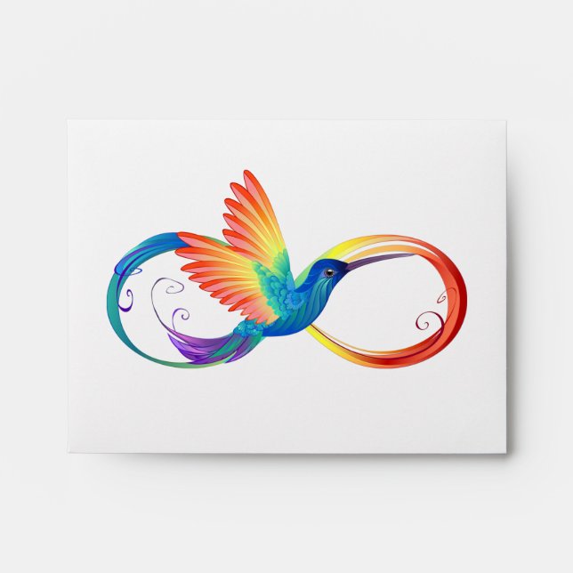 Rainbow Hummingbird with Infinity symbol Envelope (Front)