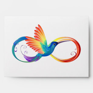 Rainbow Hummingbird with Infinity symbol Envelope