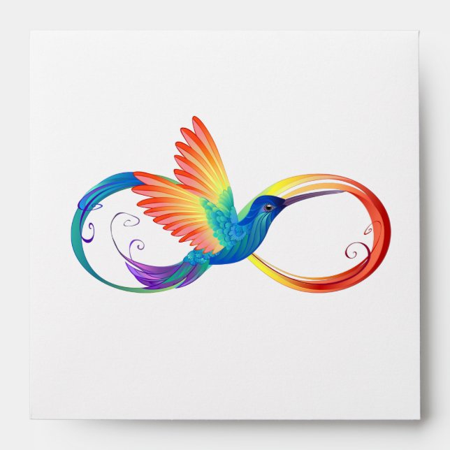 Rainbow Hummingbird with Infinity symbol Envelope (Front)