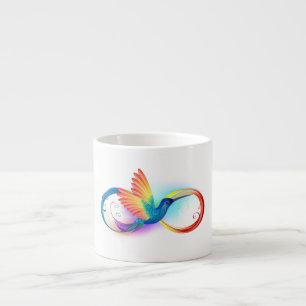 Rainbow Hummingbird with Infinity symbol Espresso Cup