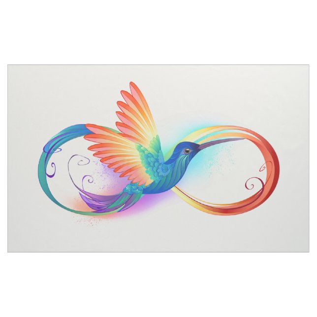 Rainbow Hummingbird with Infinity symbol Fabric (Yard)