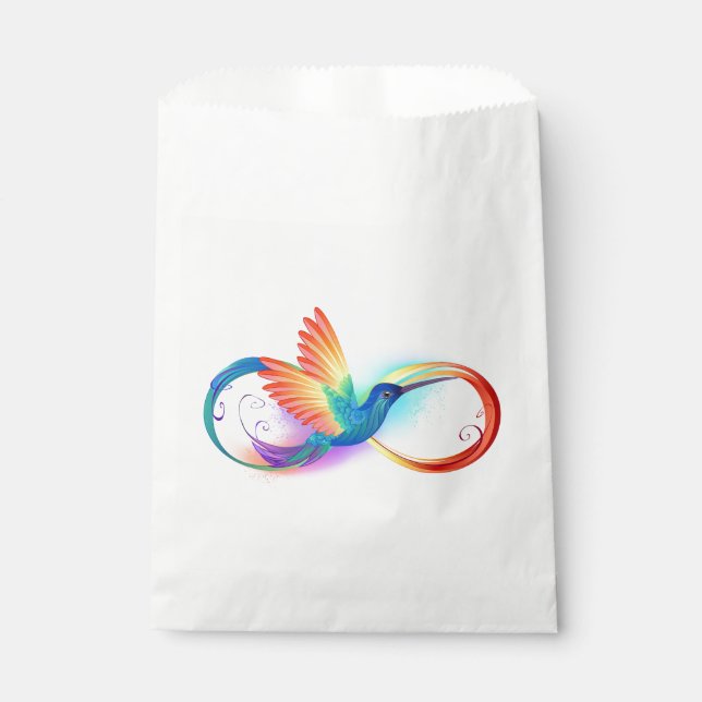 Rainbow Hummingbird with Infinity symbol Favour Bags (Front)