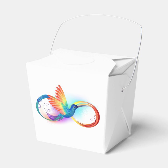 Rainbow Hummingbird with Infinity symbol Favour Box (Front Side)