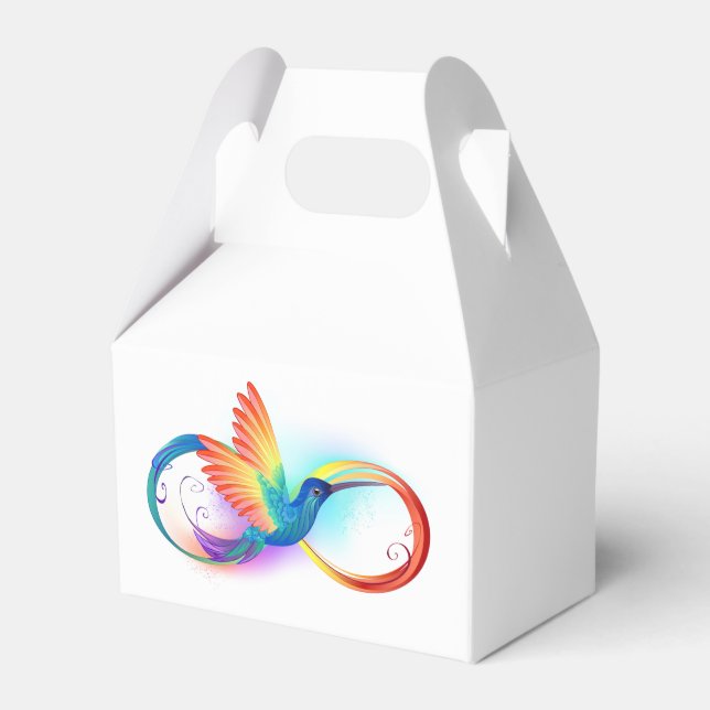 Rainbow Hummingbird with Infinity symbol Favour Box (Front Side)