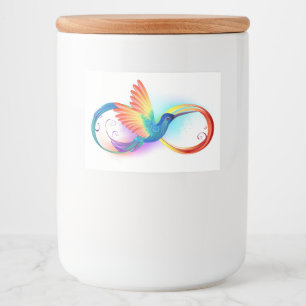 Rainbow Hummingbird with Infinity symbol Food Label