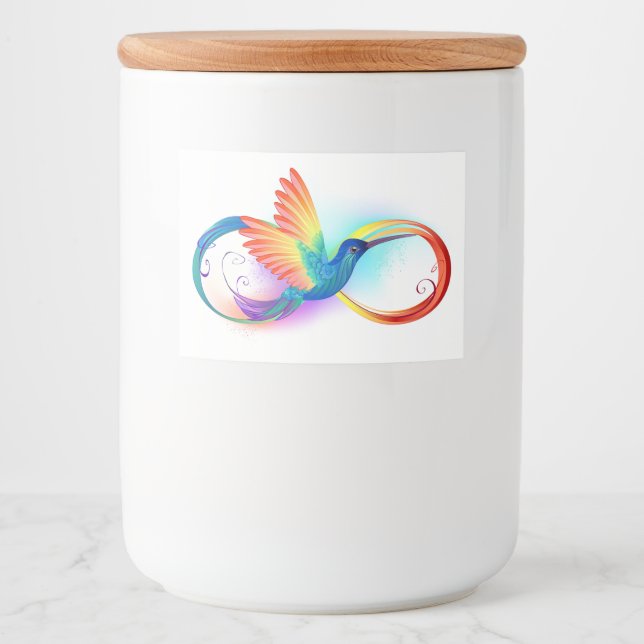 Rainbow Hummingbird with Infinity symbol Food Label (Front)