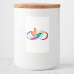 Rainbow Hummingbird with Infinity symbol Food Label