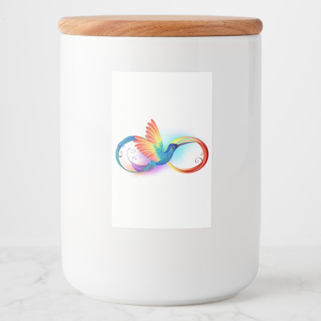 Rainbow Hummingbird with Infinity symbol Food Label (Front)