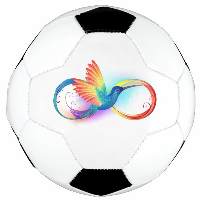 Rainbow Hummingbird with Infinity symbol Football (Front)